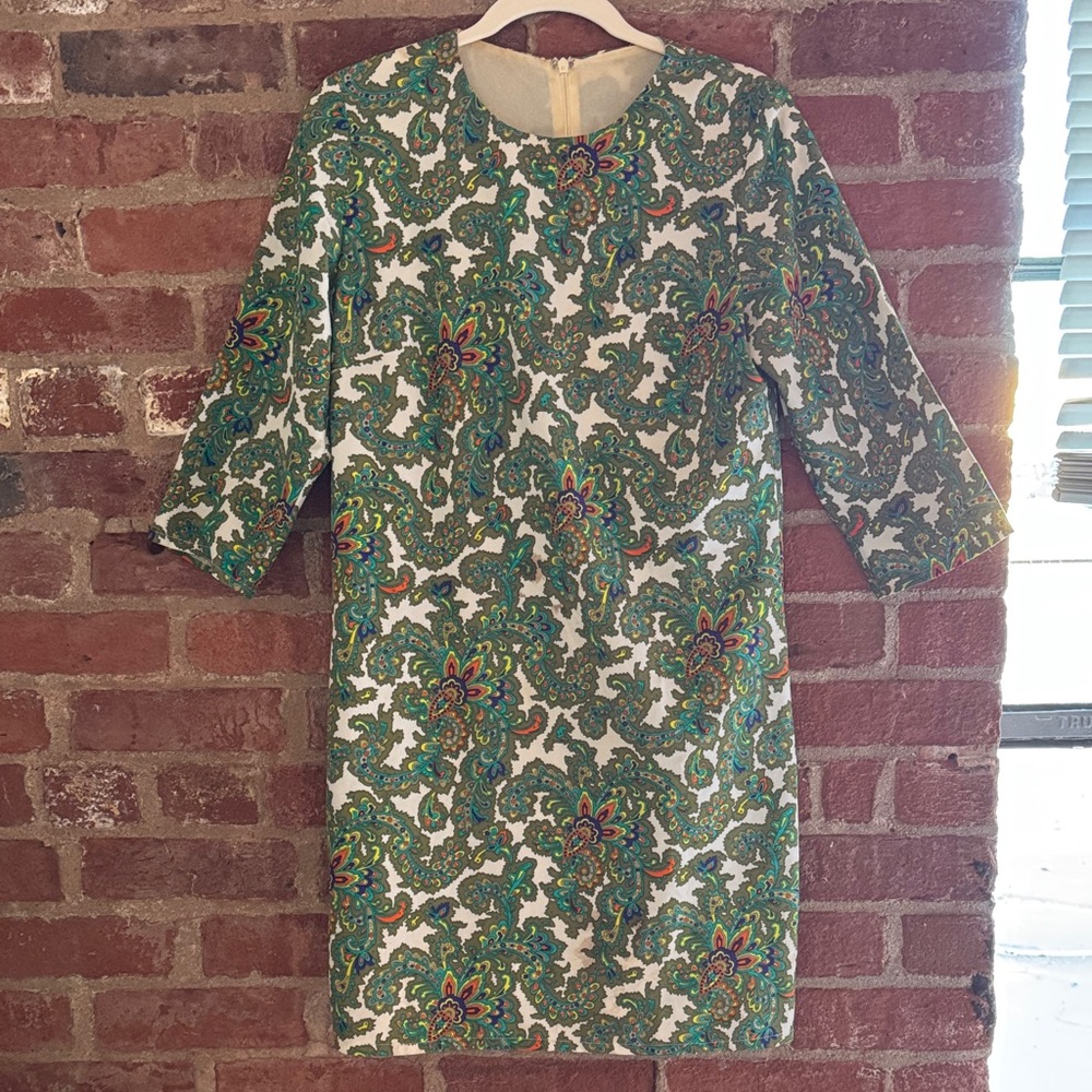 Floral Green and White Dress